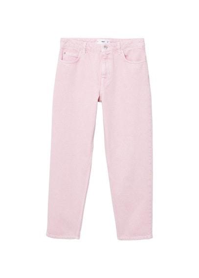 Mango Mango Pink Denim Straight Jeans