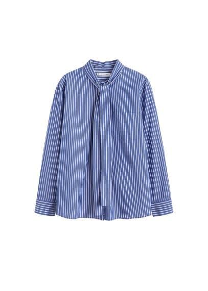 Violeta By Mango Violeta By Mango Striped Bow Cotton Shirt
