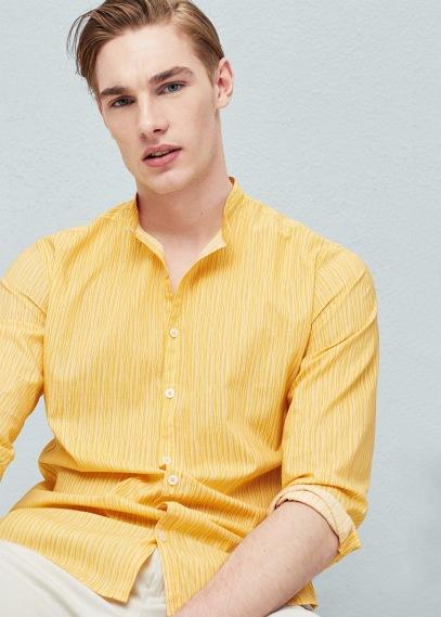 Mango Man Mango Man Slim-fit Mao Collar Shirt