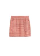 Mango Mango Check Linen Mini Skirt