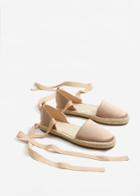 Mango Mango Lace-up Satin Espadrilles