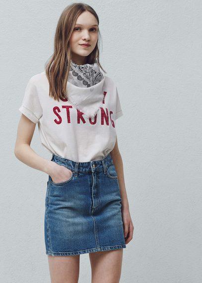 Mango Mango Light Denim Skirt