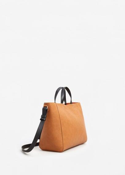 Mango Mango Contrast Leather Bag