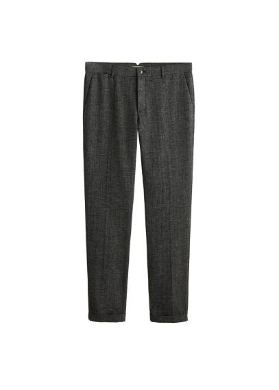 Mango Man Mango Man Herringboned Regular-fit Trousers
