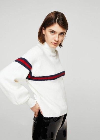 Mango Mango Striped Contrast Sweater