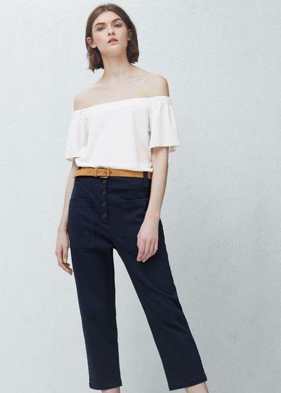 Mango Mango Cotton Crop Trousers