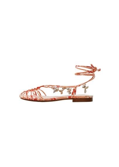 Mango Mango Seashell Leather Sandals