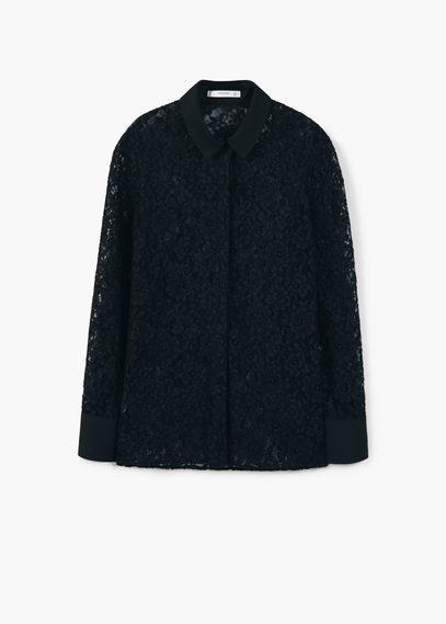 Mango Mango Lace Cotton-blend Shirt