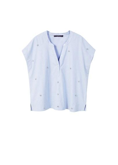 Violeta By Mango Violeta By Mango Glossed-effect Appliqu Blouse