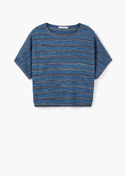Mango Mango Striped Open-work Sweater