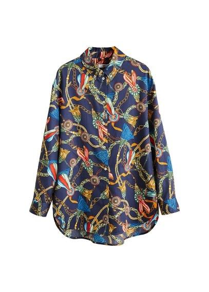 Mango Mango Scarf Print Shirt