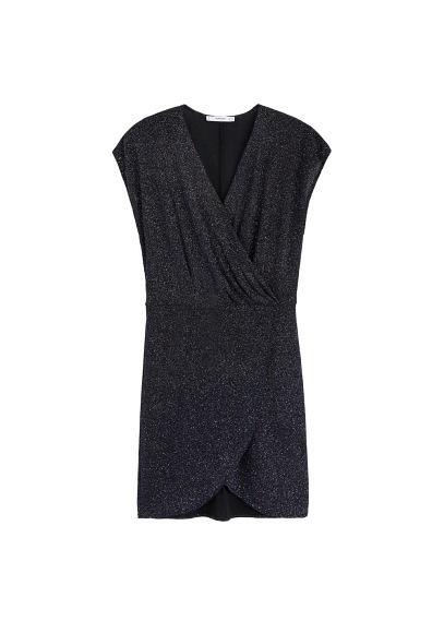 Mango Mango Metallic Wrap Dress