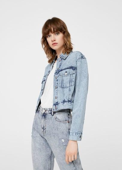 Mango Mango Bleached Denim Jacket