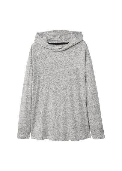 Mango Man Mango Man Flecked Linen Hoodie T-shirt