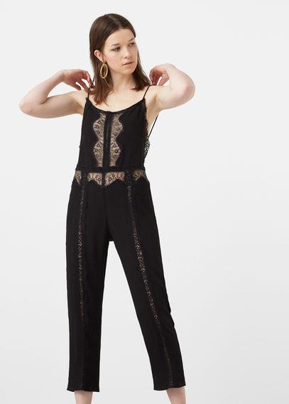 Mango Mango Embroidered Panel Jumpsuit