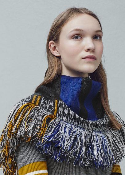 Mango Mango Geometric Trims Scarf