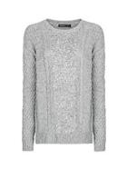 Mango Sequined Cable-knit Sweater