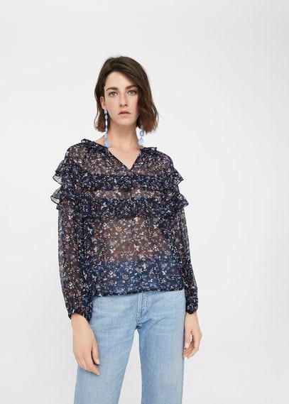 Mango Mango Printed Chiffon Blouse