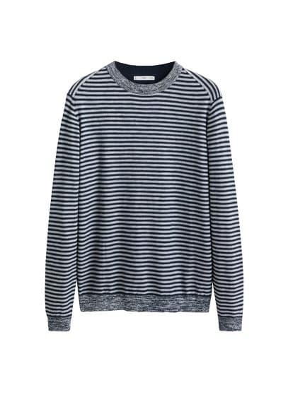 Mango Man Mango Man Elbow-patch Striped Cotton Sweater