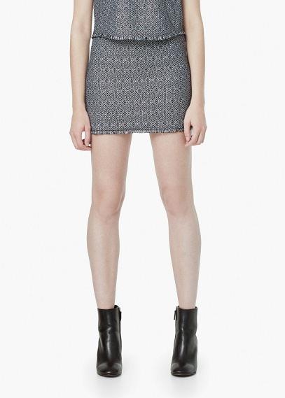 Mango Mango Jacquard Cotton Skirt