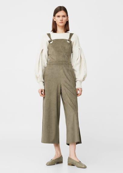 Mango Mango Faux Suede Jumpsuit