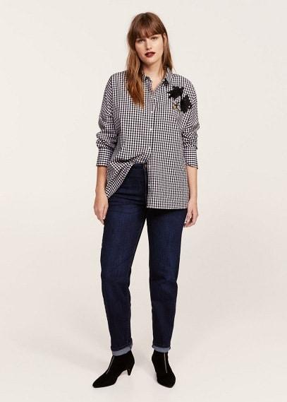 Violeta By Mango Violeta By Mango Patched Gingham Check Shirt