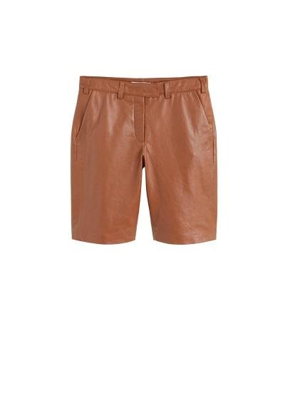 Mango Mango Leather Bermuda Shorts