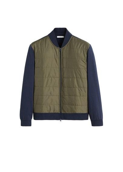 Mango Man Mango Man Contrast Quilted Panel Bomber