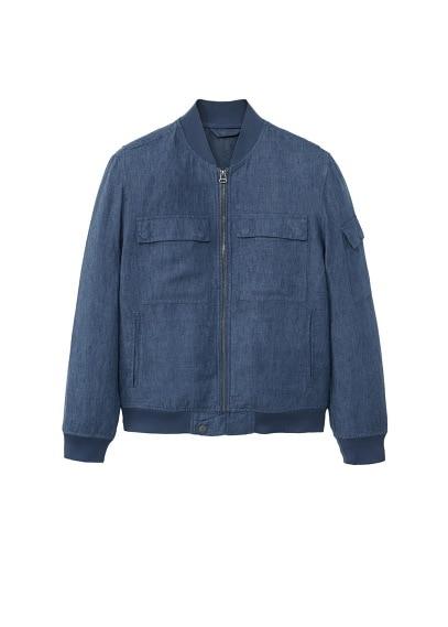 Mango Man Mango Man Pockets Linen Bomber Jacket