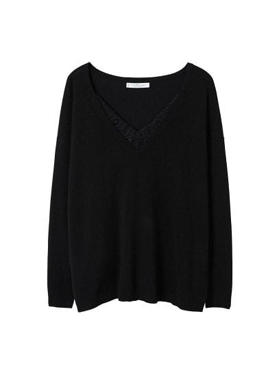Violeta By Mango Violeta By Mango Blond-lace Detail Sweater