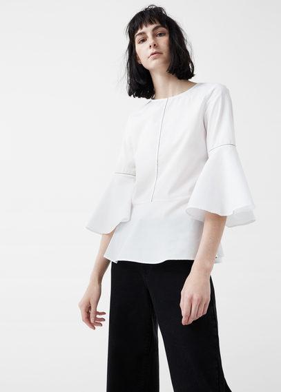 Mango Mango Ruffle Cotton Blouse