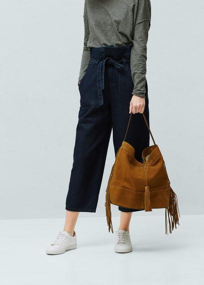 Mango Mango Leather Hobo Bag