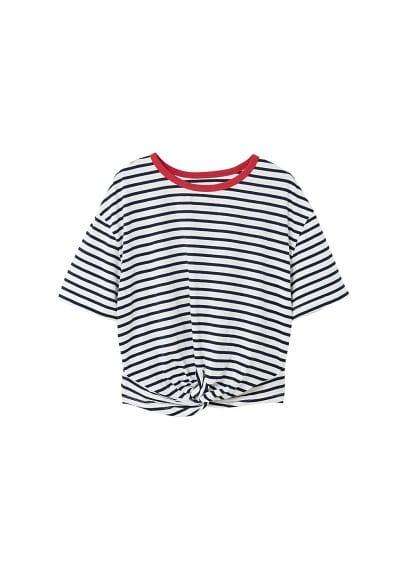 Mango Mango Knotted Striped T-shirt