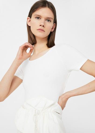 Mango Mango Bow Textured T Shirt