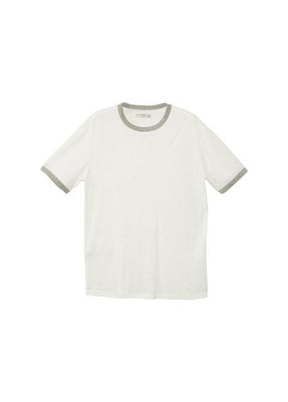 Mango Man Mango Man Slub Linen-blend T-shirt