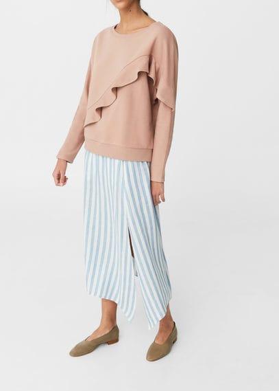 Mango Mango Ruffled Cotton Sweatshirt