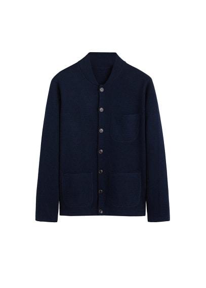 Mango Man Mango Man Bomber-style Wool Cardigan