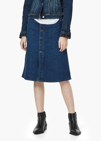 Mango Mango Buttoned Denim Skirt