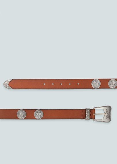 Mango Mango Appliqus Leather Belt