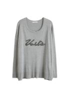 Violeta By Mango Violeta By Mango Embroidered Message Sweater