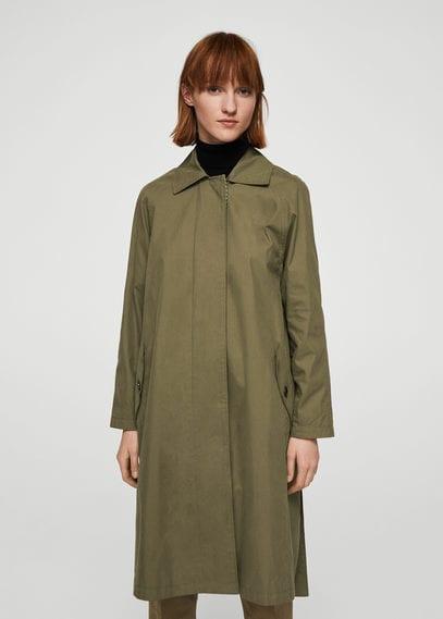 Mango Mango Cotton Lapel Trench