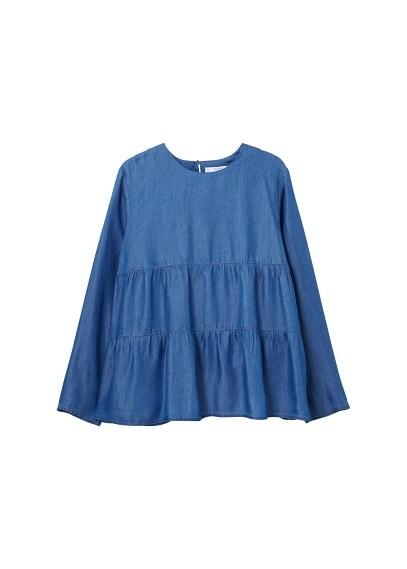 Mango Mango Ruched Detail Soft Fabric Blouse