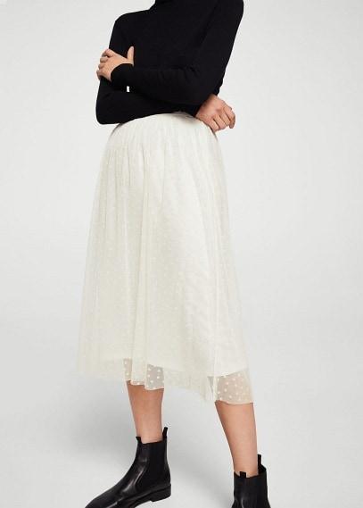 Mango Mango Polka-dot Tulle Skirt