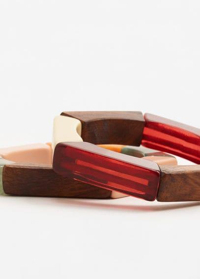 Mango Mango Pack Wooden Beaded Bracelets