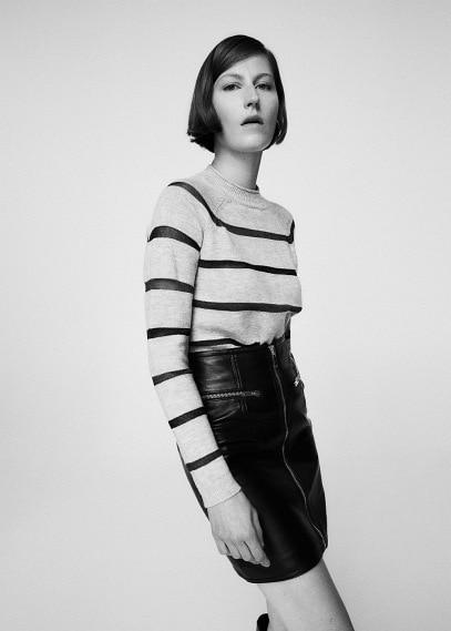 Mango Mango Striped Panel Sweater