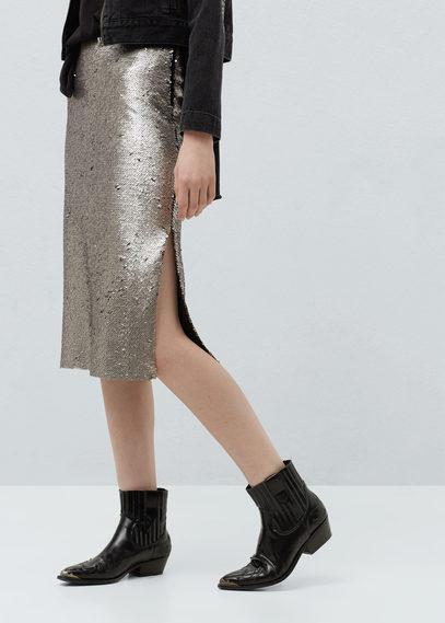 Mango Mango Reversible Sequin Skirt