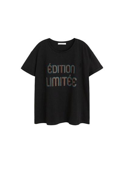 Violeta By Mango Violeta By Mango Glitter Message T-shirt