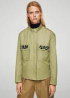 Mango Mango Faceted Crystals Linen-blend Jacket