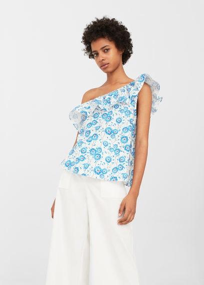 Mango Mango Assymetric Printed Top