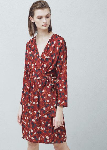 Mango Mango Printed Bow Dress